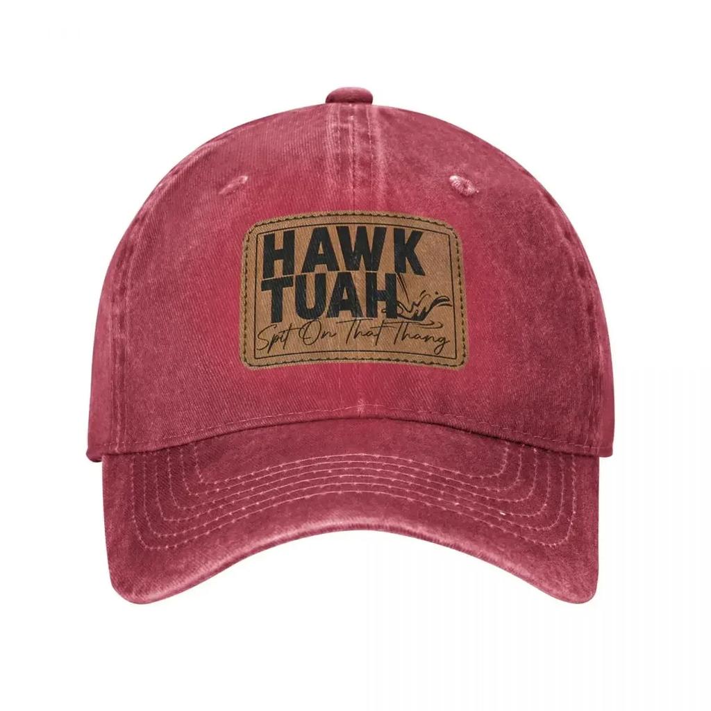 Hawk Tuah Sputa Su Quella Cosa Cappellini da Baseball Retro Denim Usurato Divertente Snapback Unisex Donna Cappellini per Attività all'Aperto Cappello