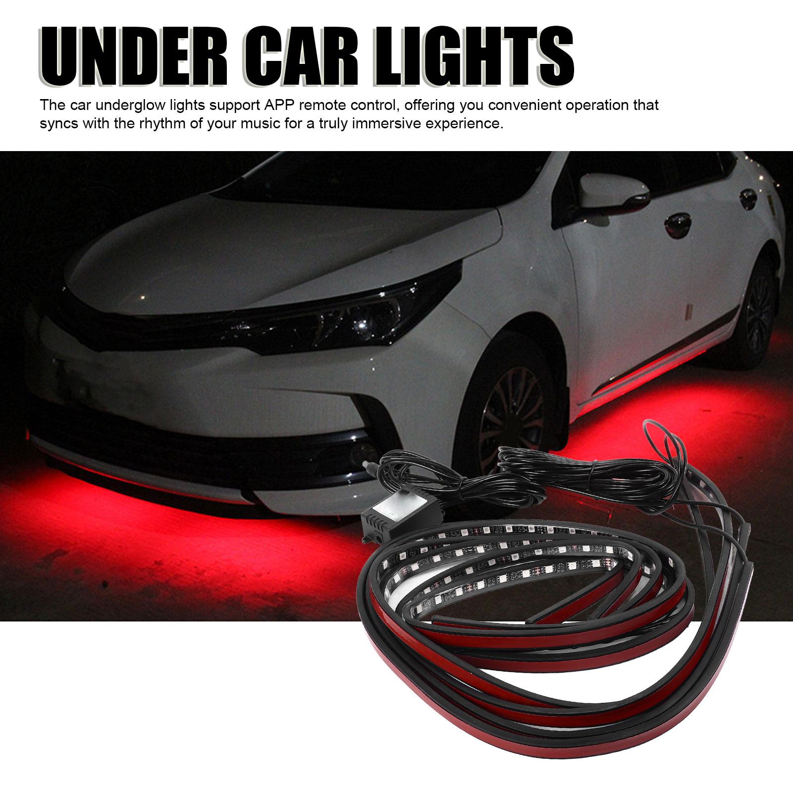 

Подсветка автомобиля с помощью приложения, дистанционное управление с динамическим музыкальным режимом RGB, наружное свечение днища, акцентные светильники для бамперов, решеток кабины