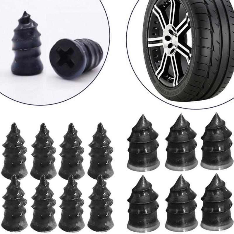Portable Tire Plugs Kit with Metal Nails Metal Tire Puncture Repair Tool Easy To Use for Roadside Emergencies Travel Use
