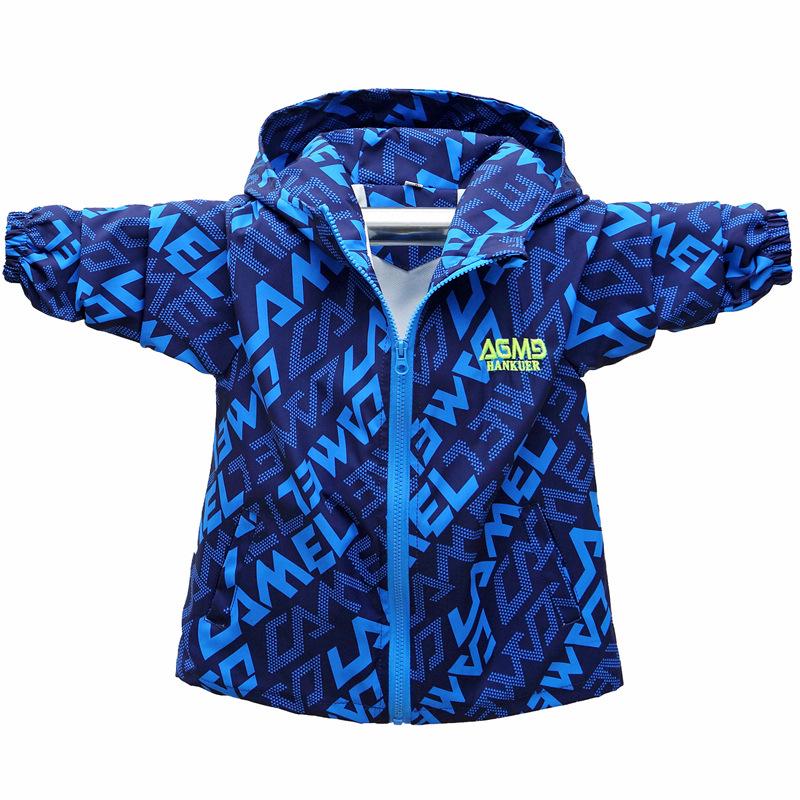 

Ветровка с капюшоном в корейском стиле для мальчиков и девочек - Модная уличная куртка для детей на весну/осень 160 cm синий