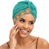 Headwrap Hair Turbans African Turban Flower Pearl Crystal Twisted Head Turban for Women Fashion