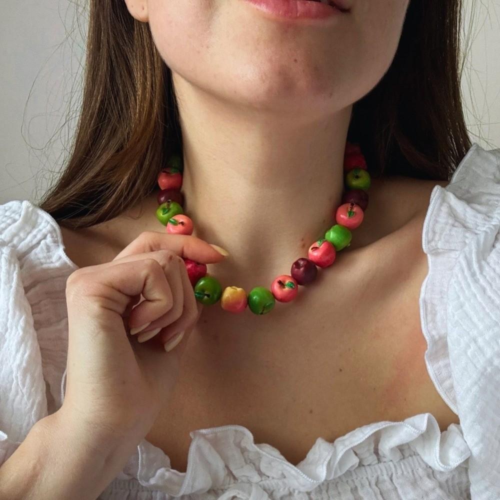 3D Fruit 3D Fruit Necklace Colorful Fruit Beaded Chain Necklace Handmade Necklace Party Use