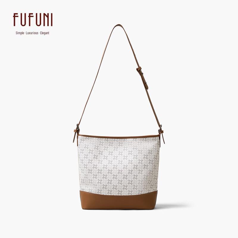 FUFUNI Monogram Large Capacity Bucket Shoulder Bag