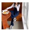 2026 New Fashionable Women's Loose Straight-Leg Denim Overalls Casual Suspender Pants