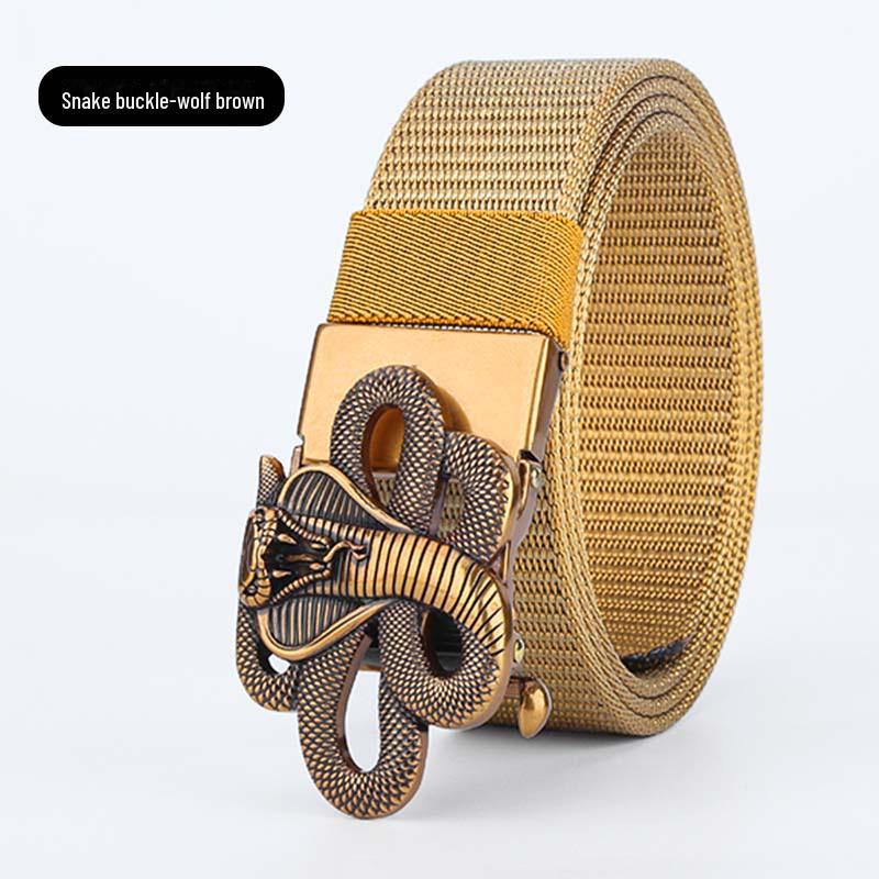 

Gugeti мужской ремень с автоматической пряжкой Tactical - дизайн со змеями-зодиаками, повседневные джинсы, военная подготовка, приключения на открытом воздухе 150 cm