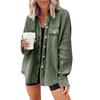 Autumn Women Patchwork Coat Casual Lapel Pocket Irregular Shirt Jacket Fashion New