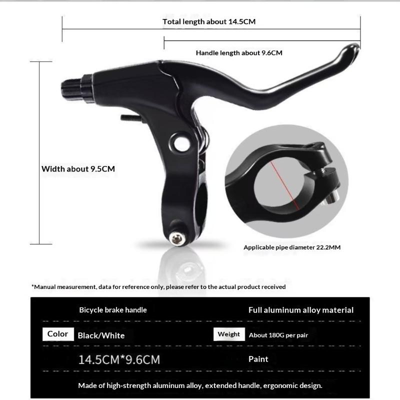 1Pairs Aluminum Alloy Bicycle Brake Handle Fit 22.2Mm Handlebars Ultralight Cycling Brake Levers V-Brake Universal