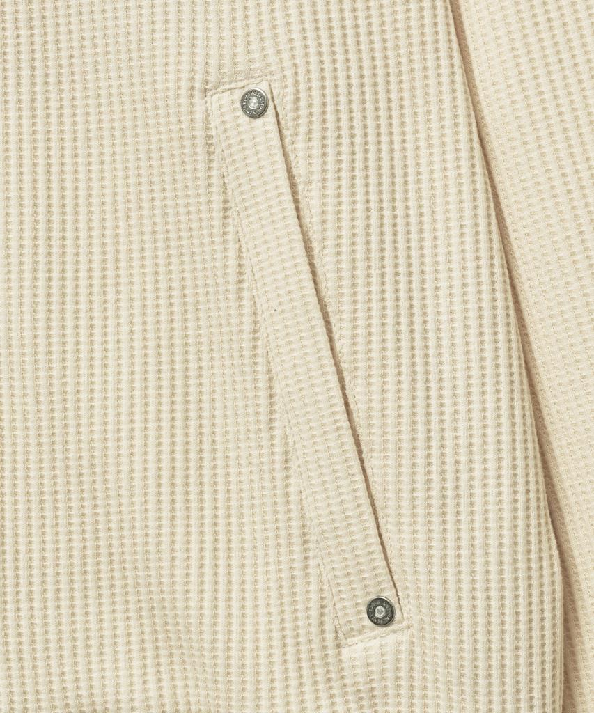 Satur Lawton Waffle Collar Track Zip-Up Jacket Cream