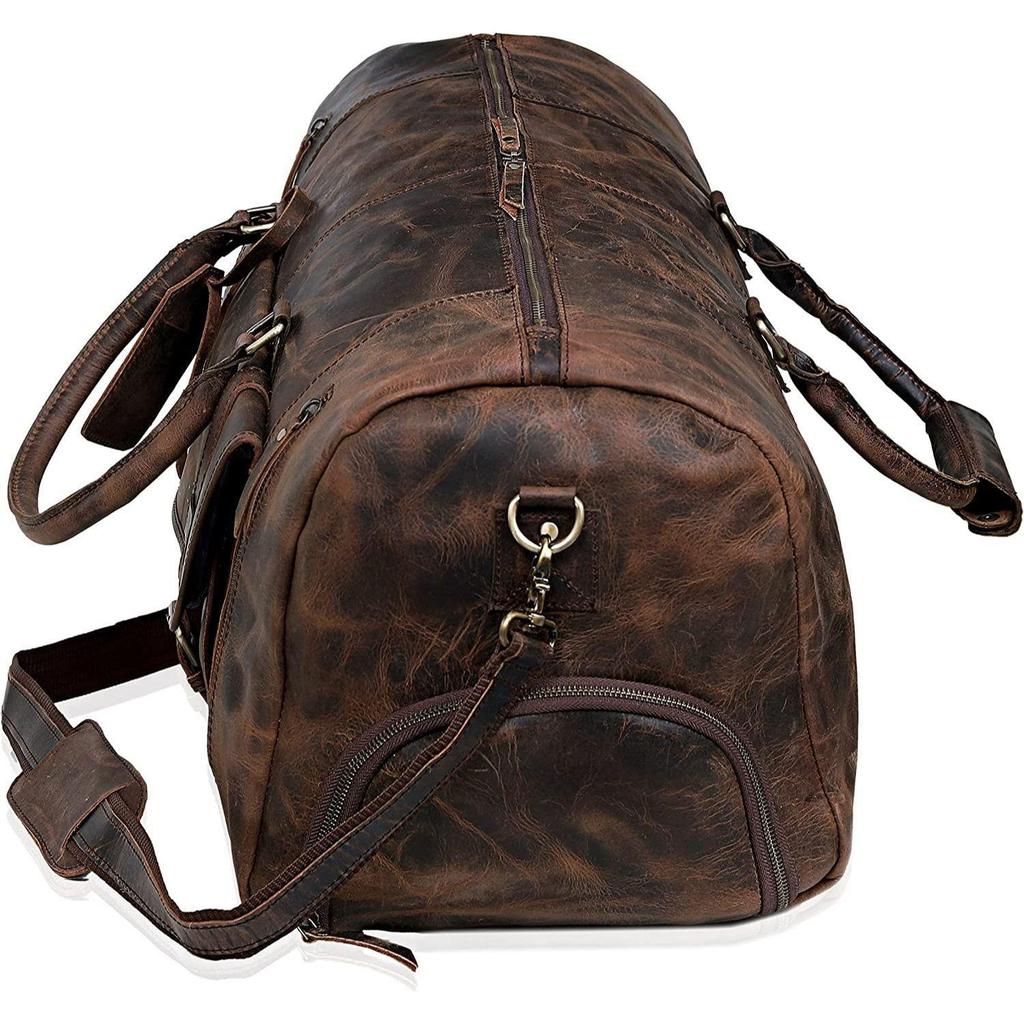 Sac De Sport Vintage En Cuir Véritable HIDEONLINE – Week-end Homme/femme
