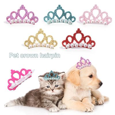 Grooming Headdress Puppy Accessories Pet Supplies Dog Bowknot Crown Shape Hair Clip Bow-tie Hairpin