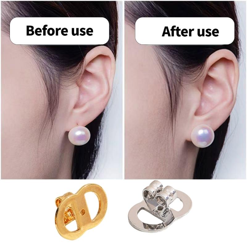 Ohrringverschlüsse in Gold oder Silber mit sicherer 8-Form-Struktur für große Ohrringe, bequeme Passform, universelle Kompatibilität