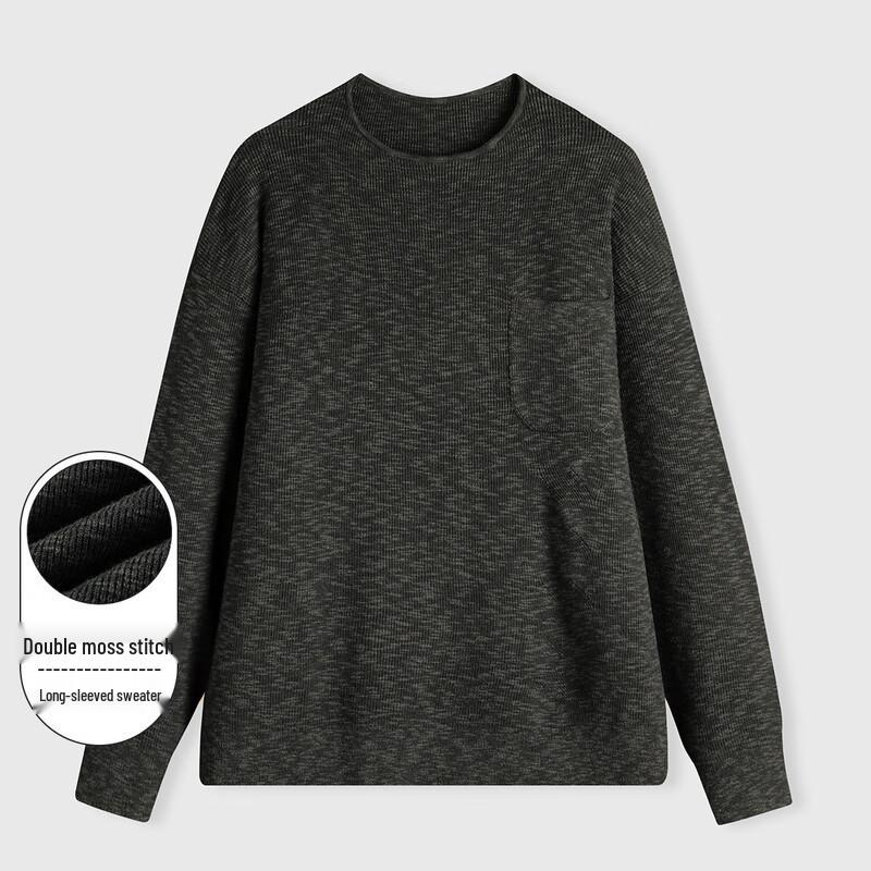 

LUOZI Men s Relaxed Fit Round Neck Knit Sweater L (175)