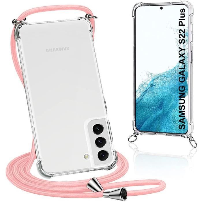 Coque de Protection - PROSHOP - Samsung Galaxy S22 Plus - Souple - AntiChoc - Cordon Rose