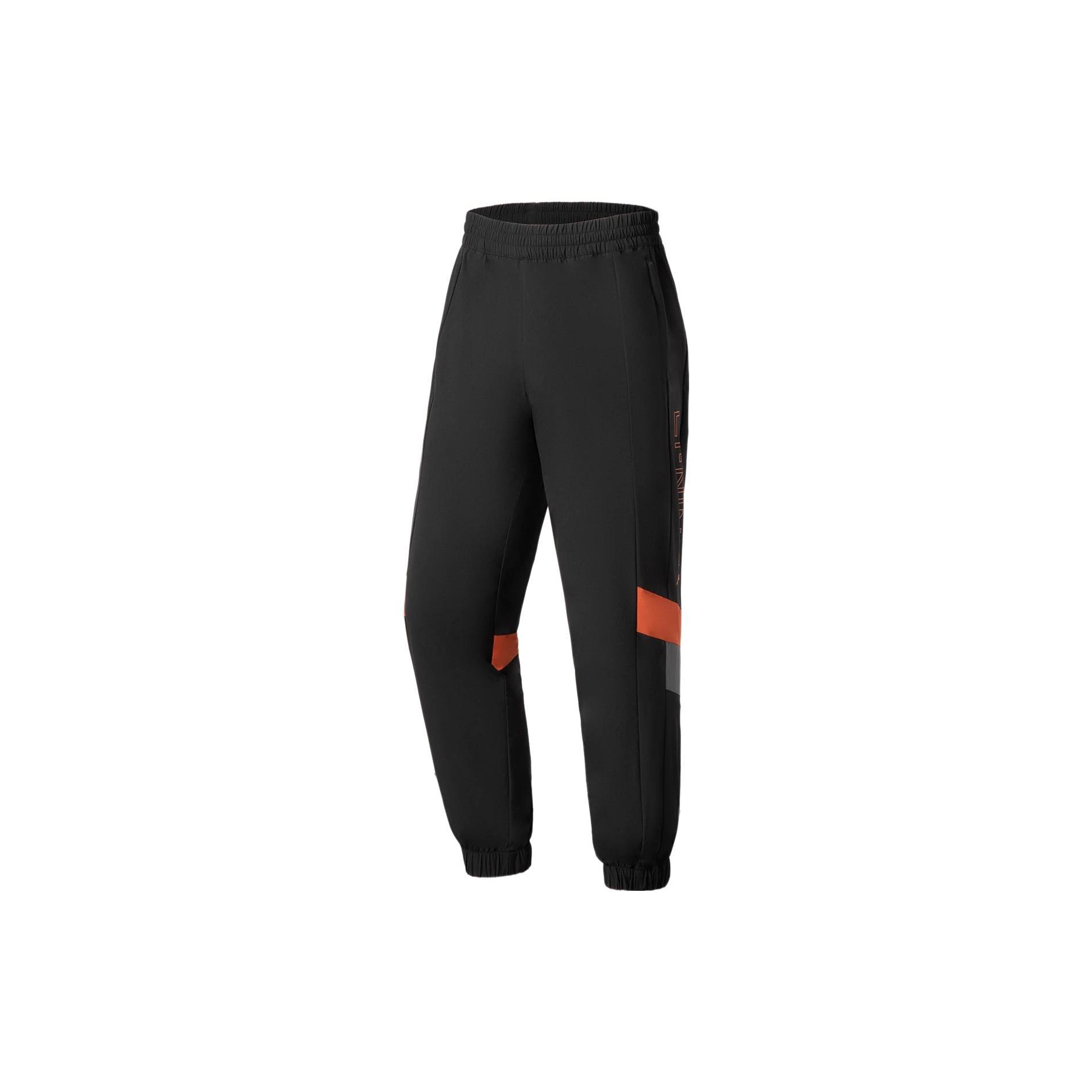 Li Ning Fitness Series Knitted Sweatpants Men s Black Red Brick Brown Moderate Cuffed Pants AYKS007-2 M