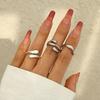 Ins Liquid Lava Metal Curved Ring Female Folded Smooth Hug Open Ring Set