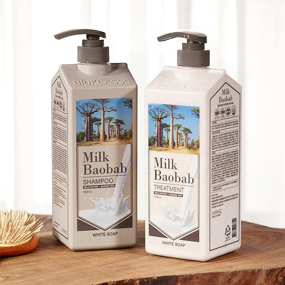 Milk Baobab Shampoo mit weißem Seifenduft, 1 l, 1 Stück