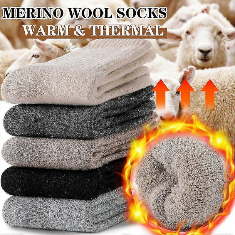 5 Pairs Womens Merino Wool Socks Hiking Warm Winter Thick Thermal