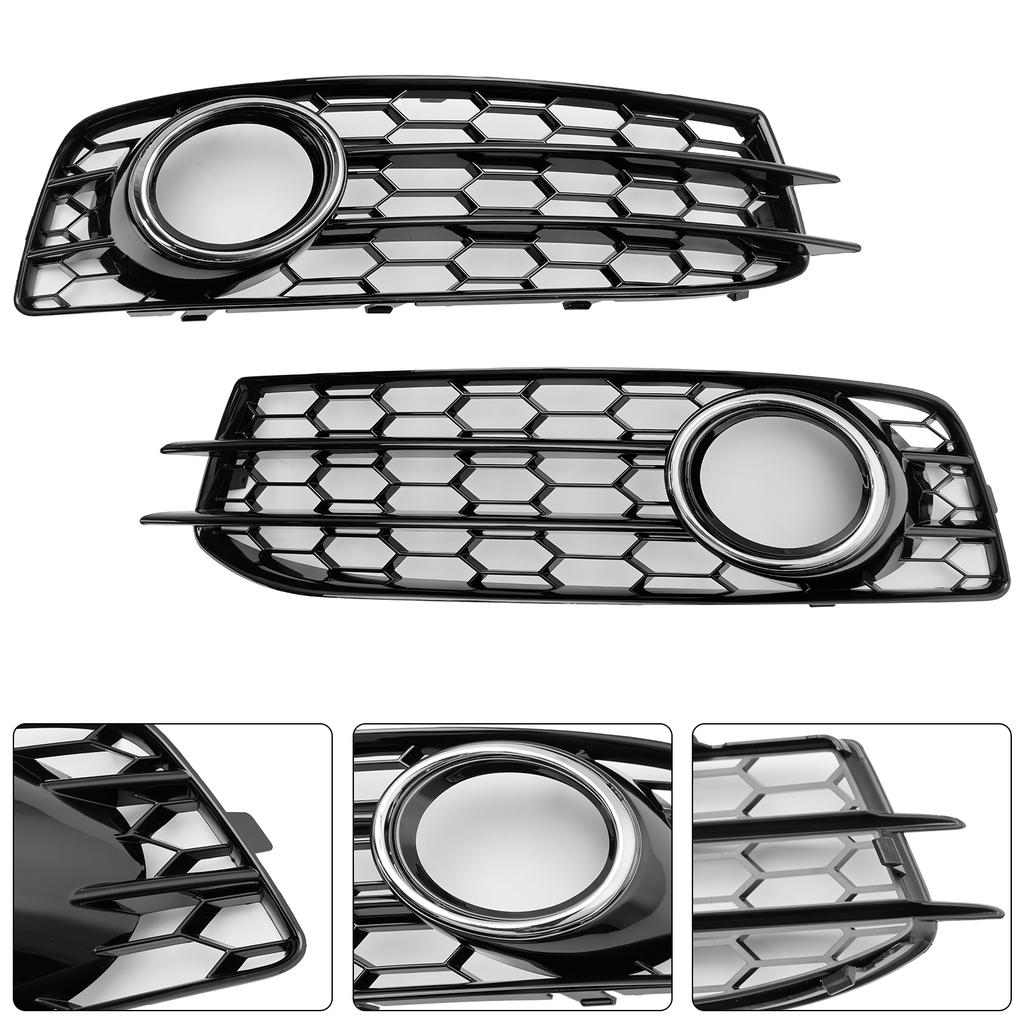 Honeycomb Front Bumper Fog Light Grille Cover Fit A3 8P S-Line 2009-2012