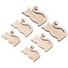 6Pcs Wood Cat Cutout 3 Sizes Exquisite Unpainted Unfinished Wooden Cutouts for DIY Craft Pet Party