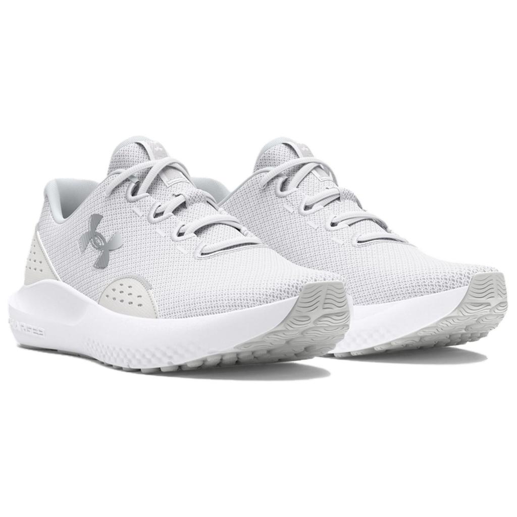 Under Armour  Surge 4 White Metallic Silver Women Sneakers Distant-Grey 3027007-100