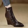 Wedges Ankle Women Sexy High top Heels Luxury Pointed Toe Winter New Pumps Trend Dress Elegant Mujer Botas