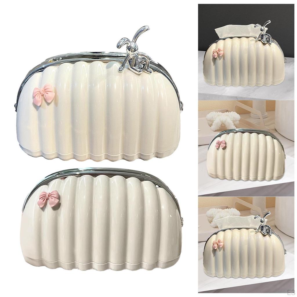 Facial Tissue Holder Sheet Paper Storage Shell Shape Canister Toilet Organizer for