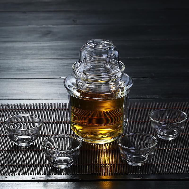 Glass Yellow Wine Warming Set