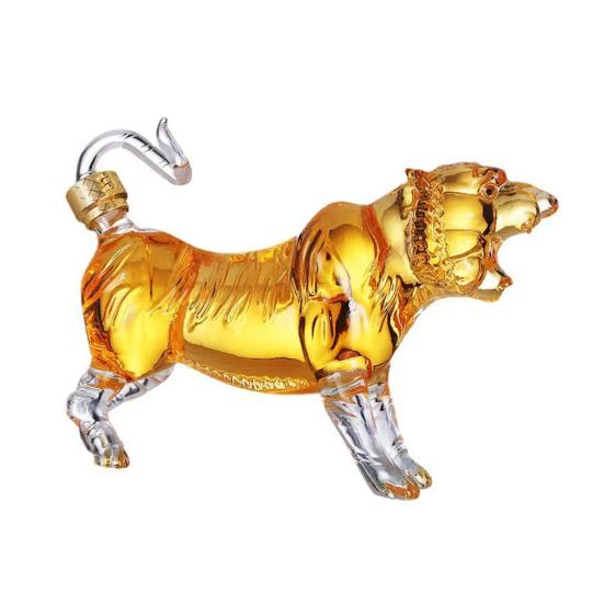 Tiger Glass Whiskey Decanter Heat Cold Resistant Handcrafted Liquor 500/1000ml Decanter Unique Alcohol Decanter Gift for Wine Whiskey Rum