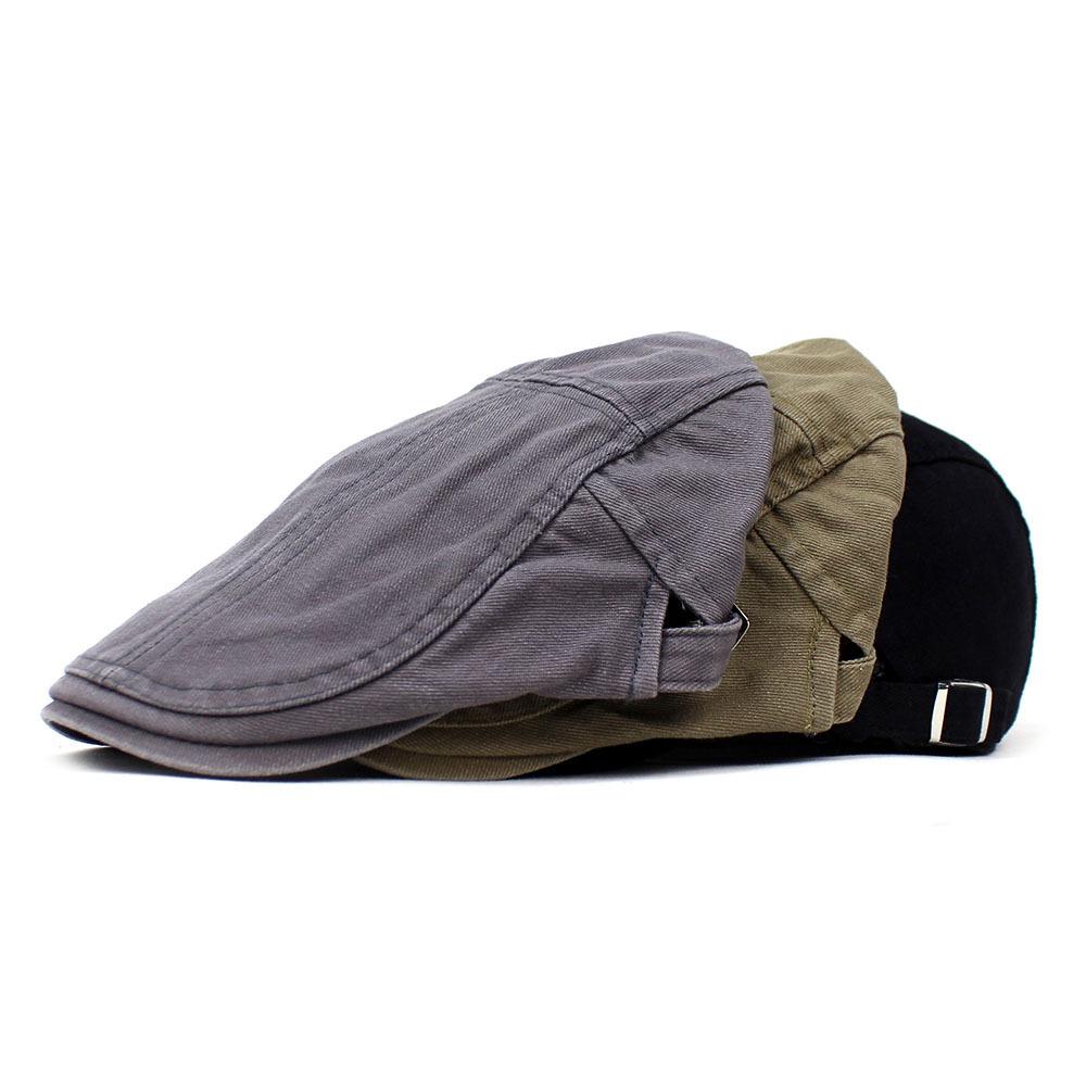 Solid Color Splicing Beret Men's Cotton Cap Outdoor Sports and Leisure Hat Forward Hat