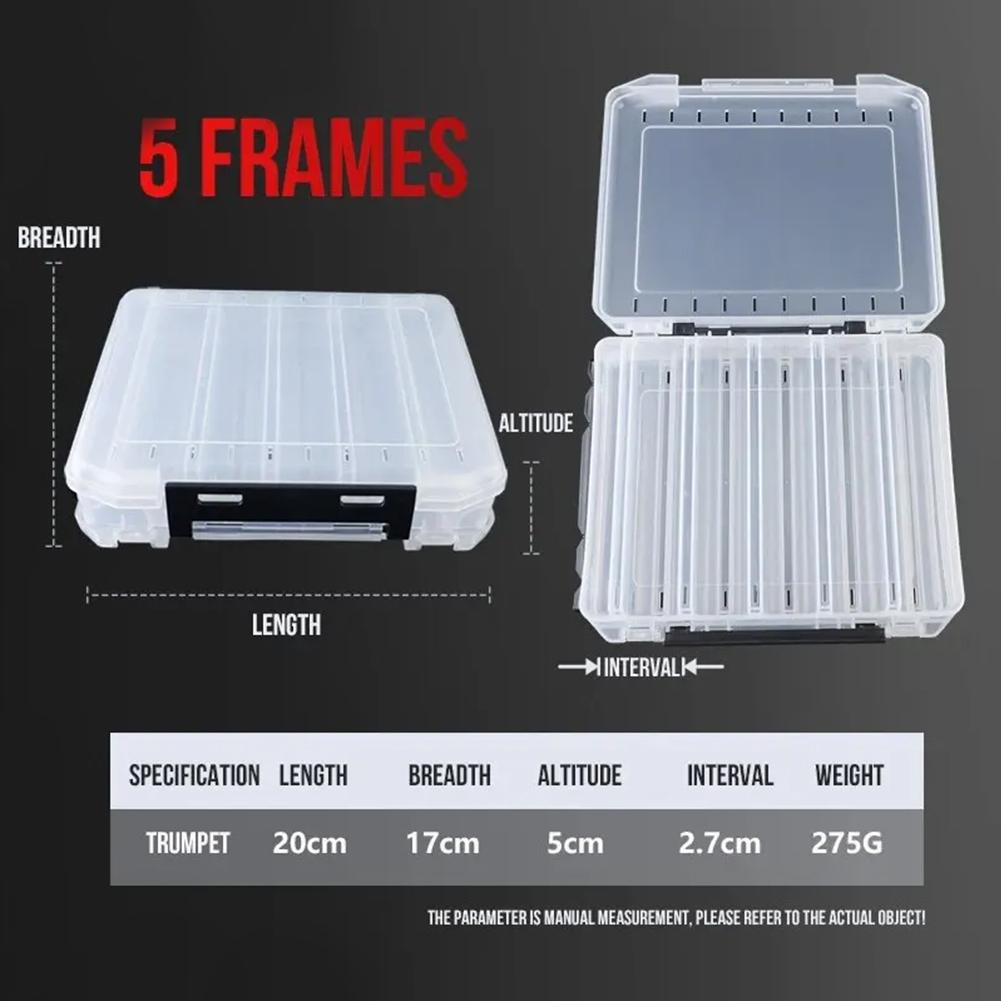 Double Sided Fishing Tackle Box 10/14/18 Compartment Fishing Lure Organizer Multifunctional Fishing Storage Case for Wobblers