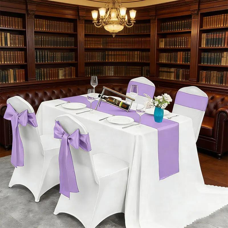 3/5 pezzi 30x275 cm Runner da Tavola in Raso di Alta Qualità Runner da Tavola Lungo in Seta per Matrimonio Festa Banchetto Festa di Compleanno Decorazione Tavola