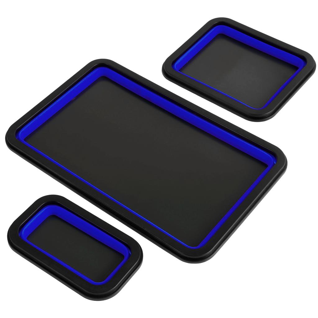 3Pcs Collapsible Magnetic Parts Tray Silicone Foldable Screw Bowl Tool Part Storage Box Plumber Carpenters Tool Organizer Tray