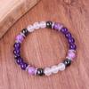 Purple Amethyst Light Purple Jade White Jade Black Hematite Beaded Bracelet with Spacers Fashion Jewelry for Women Daily Wear Gift