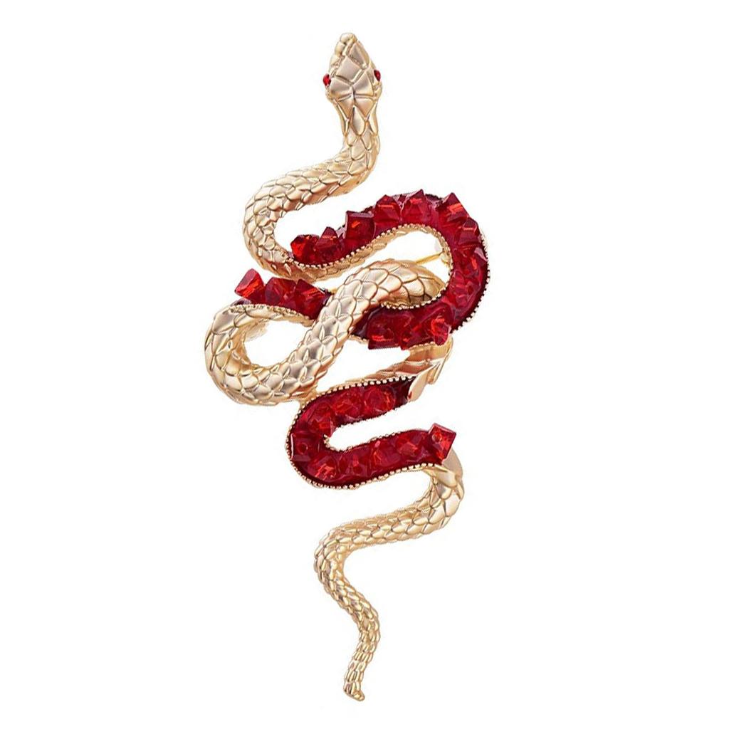 Crystal Snake Brooch Medusa Badge Pin Nonfade Charm Suit Pin For Everyday Use And Festival Formal Event Women Men Unisex