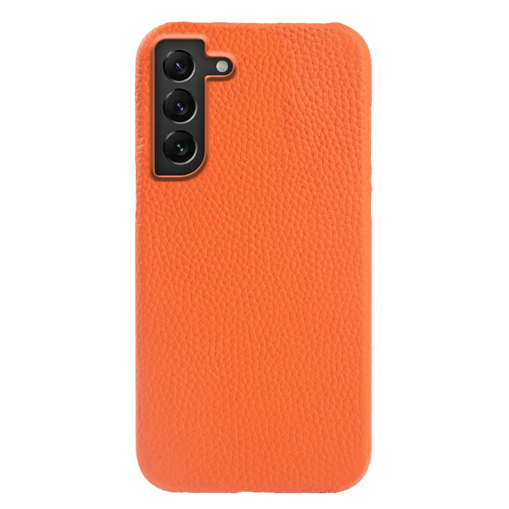 For Samsung Galaxy S22 5G Litchi Texture Magnetic Phone Case Anti-scratch Genuine Cow Leather+PC Cover