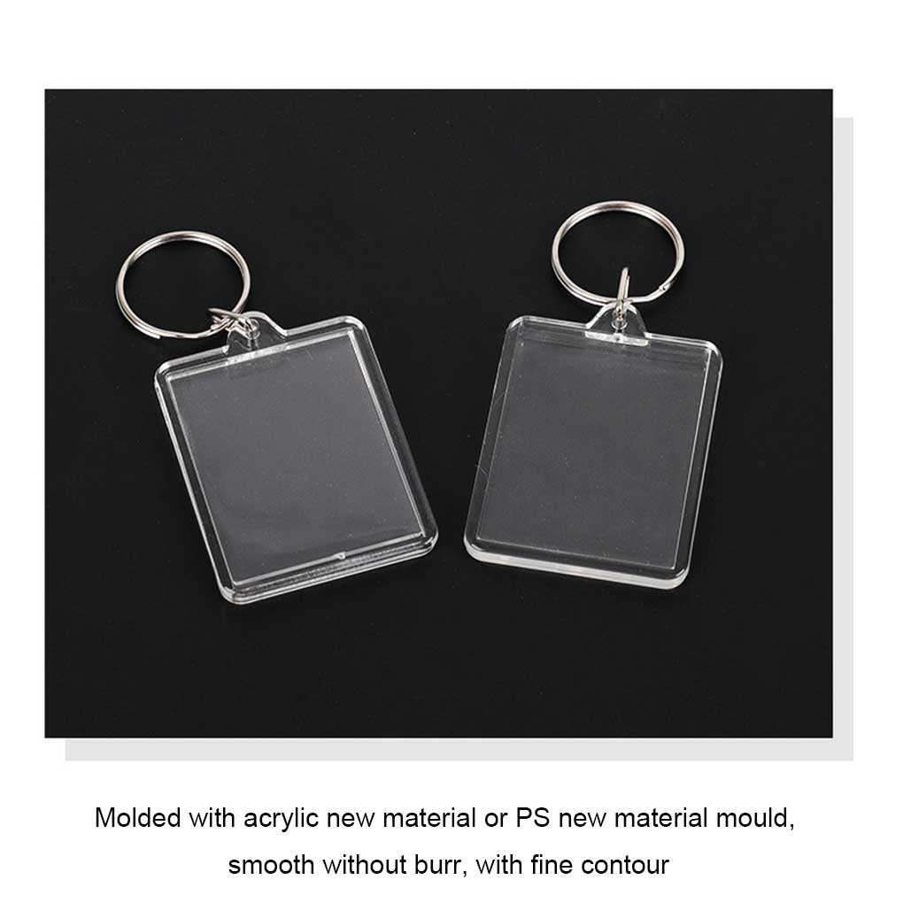 Keychain Pendant Rectangular Clear Photo Album Keyring Handbag Wallet Hanging Key Chain Organizer Transparent Handmade