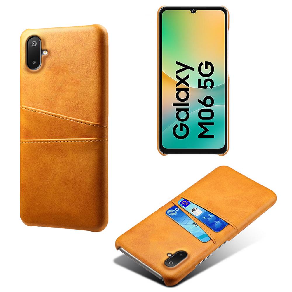

For Samsung Galaxy A06 5G/M06 5G Case Dual Card Slots PU Leather+Hard PC Phone Cover Orange