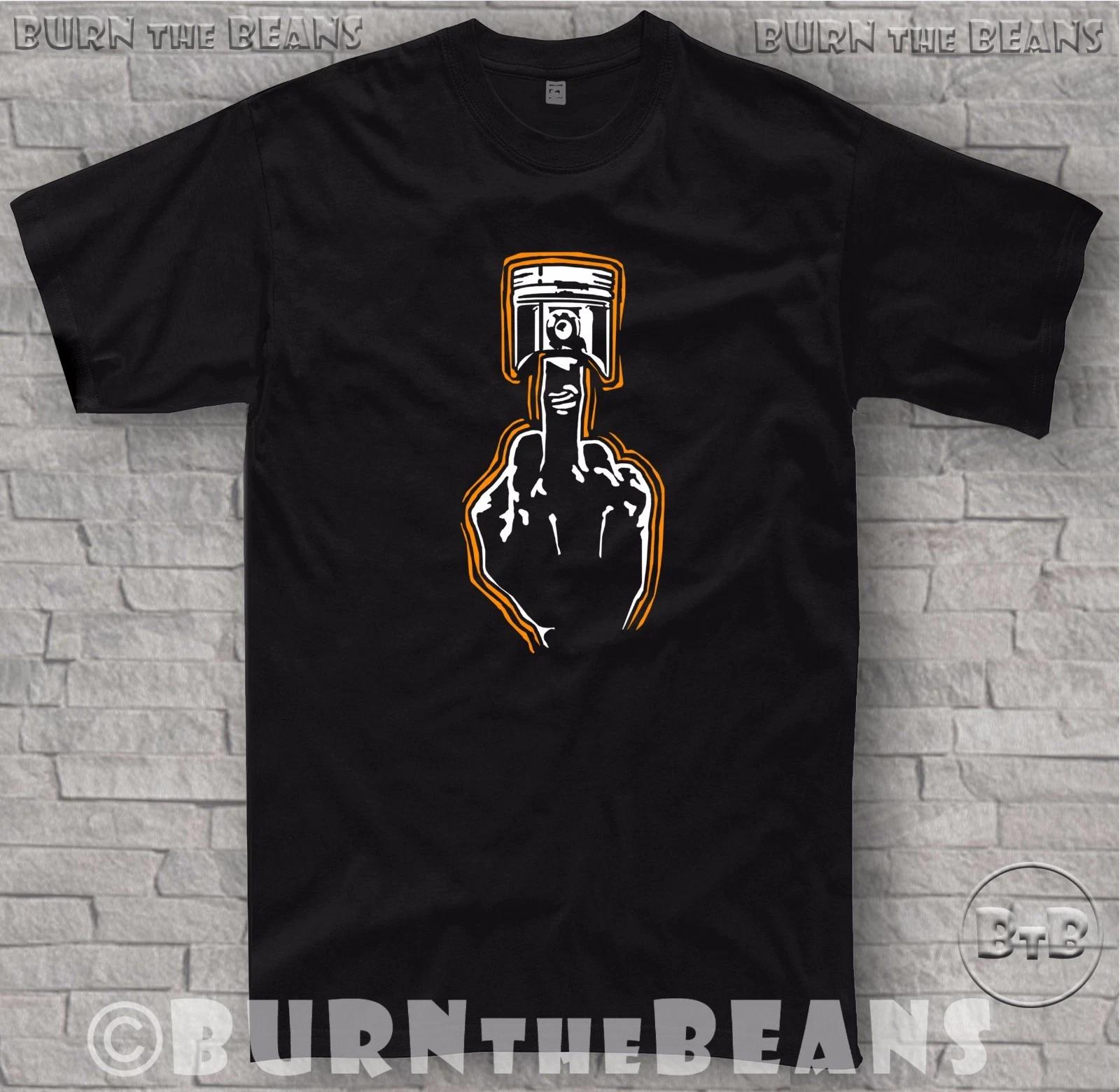 Piston t-shirt tuning Middle finger funny jdm turbo Engineer mechanic tshirt L