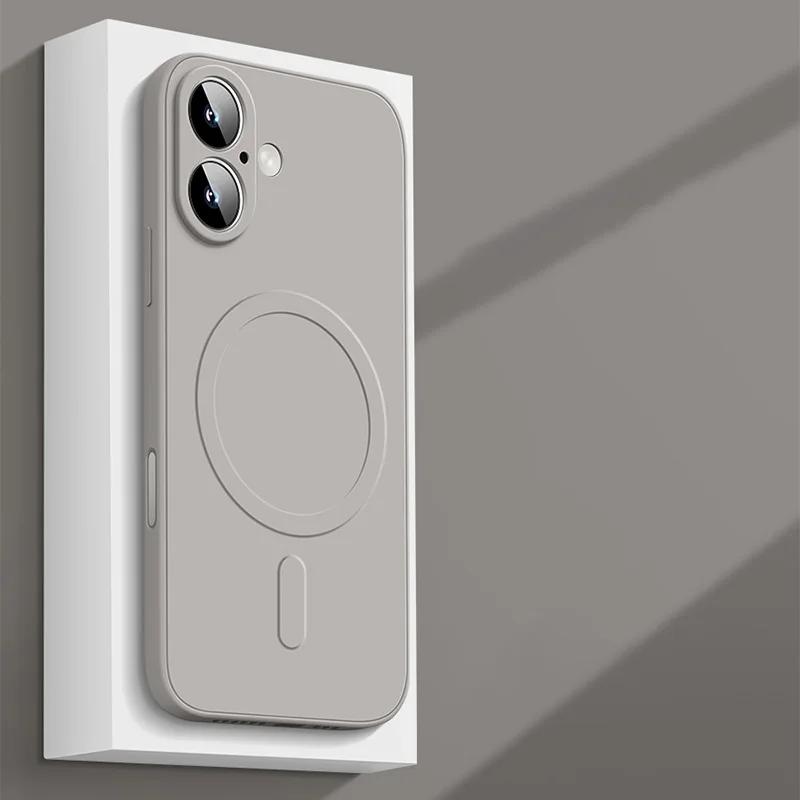 

для Magsafe Liquid Silicone Phone Case для iPhone 16 Pro Max 15 14 Plus 13 12 Mini 11 Pro XS Max Матовый мягкий чехол For iPhone 13