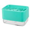 Kitchen Soap Dispenser with Drainage Sponge Holder Instant Refill - Cyan