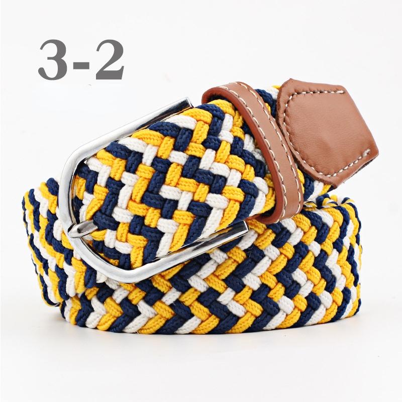 2026 New Fashion High Quality Explosive Women's Canvas Belt Men's Elastic Belt Casual Stretch Woven Pin Buckle Belt