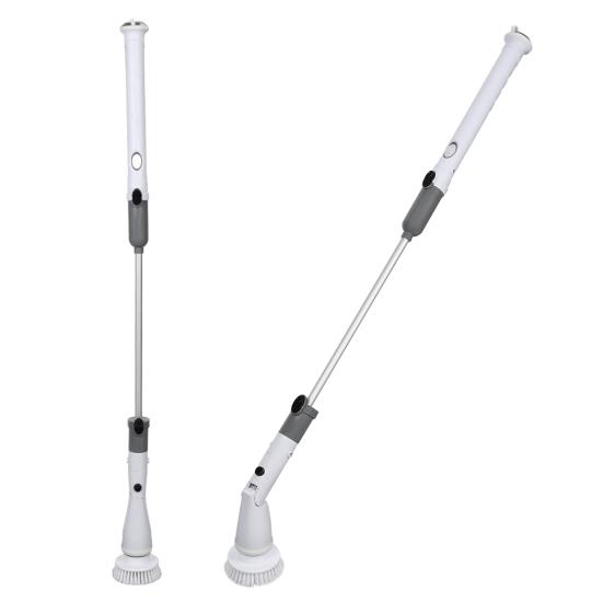 Electric Scrubber Cordless Power Cleaning Brush with Extension Arm and 4 Replaceable Bathroom Cleaning Brush Heads Ideal