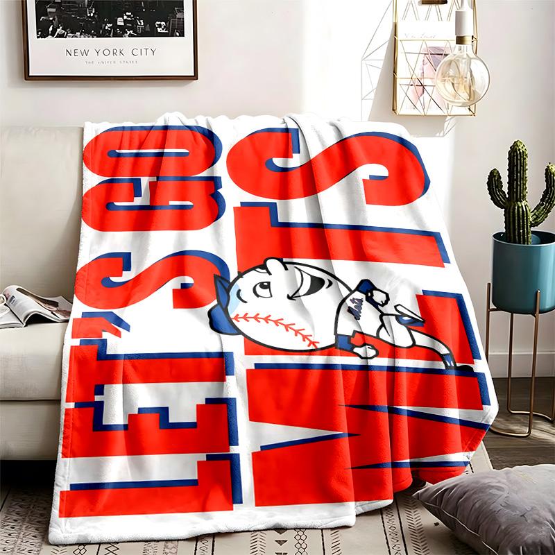 New York Mets Theme Personalized Outdoor Flannel Blankets Soft And Suitable For All Seasons Perfect For Sofas Beds And Camping