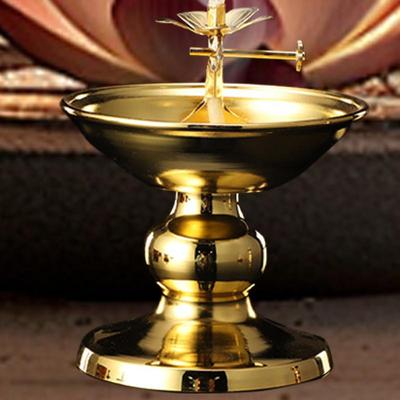 Legerat Oljelampa Skål Ljusstakar Värmeljushållare Buddhistisk Dekoration Dimbar Buddhistisk Skrivbords Kerosin Ljus Hållare