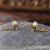 European & American Retro Bird Branch Jewelry Set: Drip Oil Earrings, Ring & Necklace