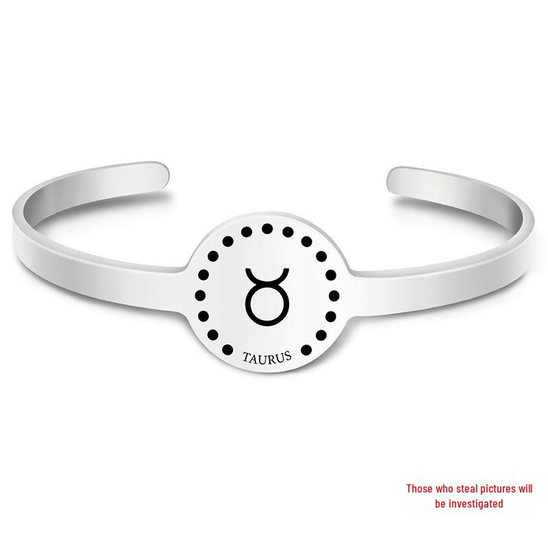 Twelve Constellations Stainless Steel Bracelet - Engraved Titanium Christmas & Birthday Gift