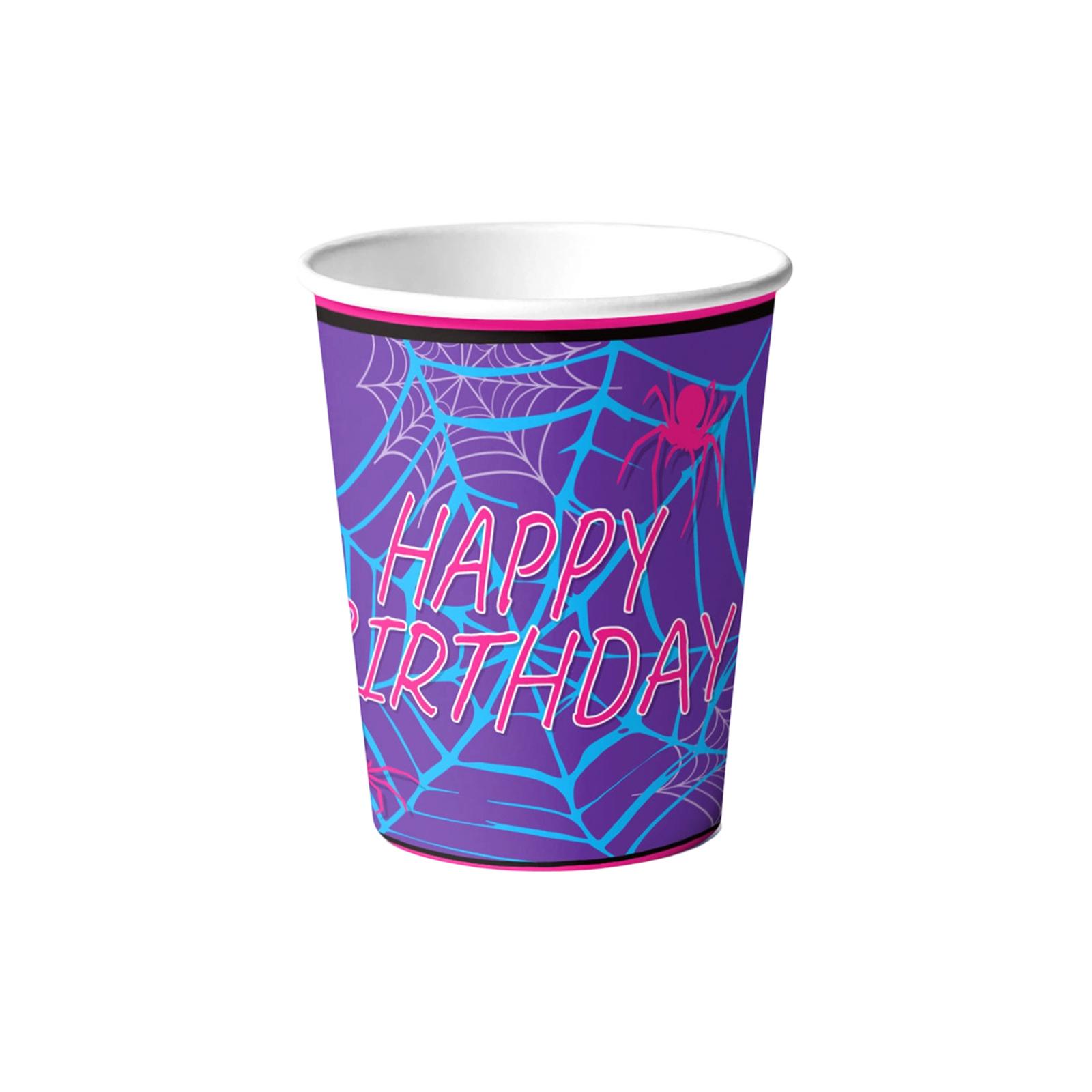 

Blue Purple Web Theme Birthday Party Atmosphere Decorations Supplies Banner Bunting Paper Plates Tableware One Size