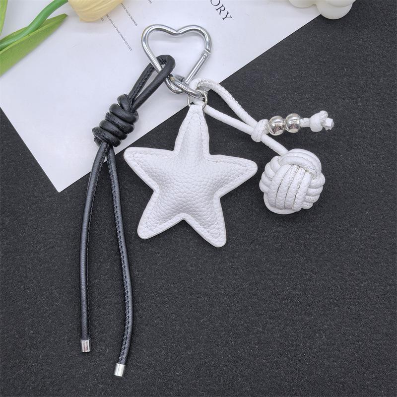 Leather Star Maillard Bag Pendant Miu Series Bag Hanger Car Keychain Jewelry Gift Decoration Accessories