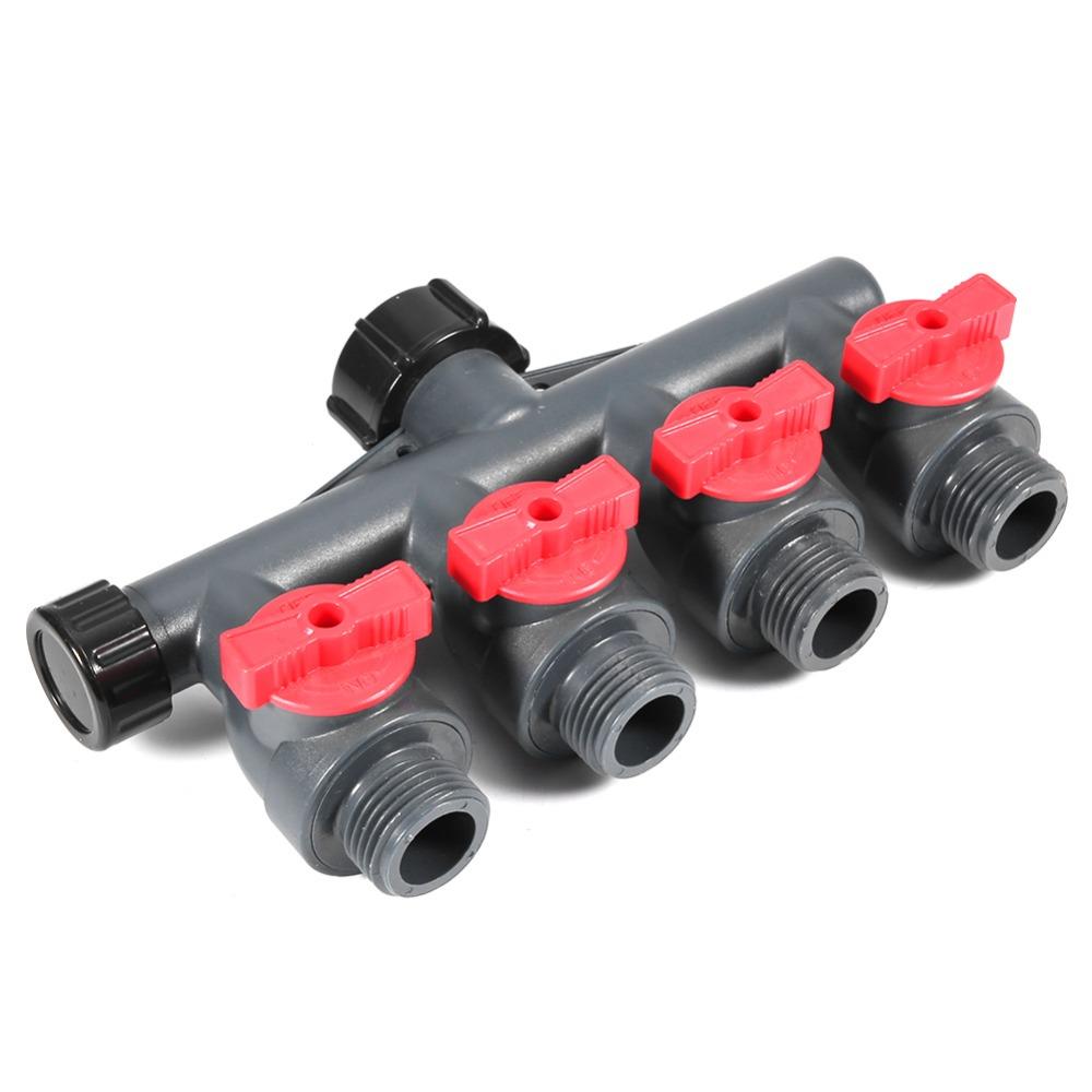 4 Way 4 Way Hose Splitter Plastic Garden Hose Splitter Durable Water Tap Splitter  Home Garden