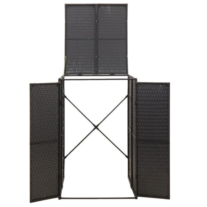 VidaXL Bin Shelter Black 70x80x117 Cm Woven Resin 319860